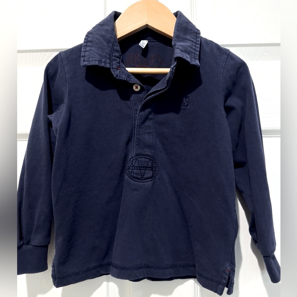 Boys Toddler Joules Rugby long Sleeve Polo shirt Blue
